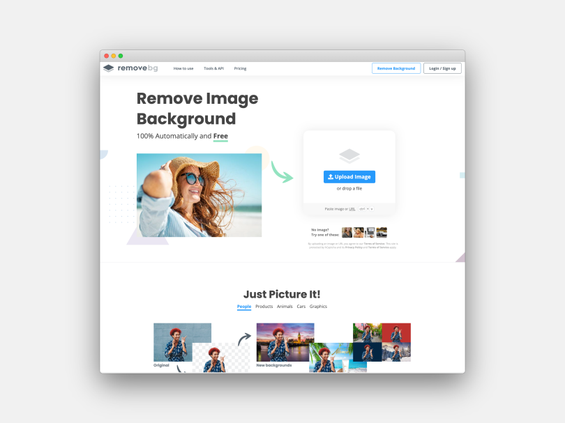 Remove BG is a tool that lets you remove backgrounds for free