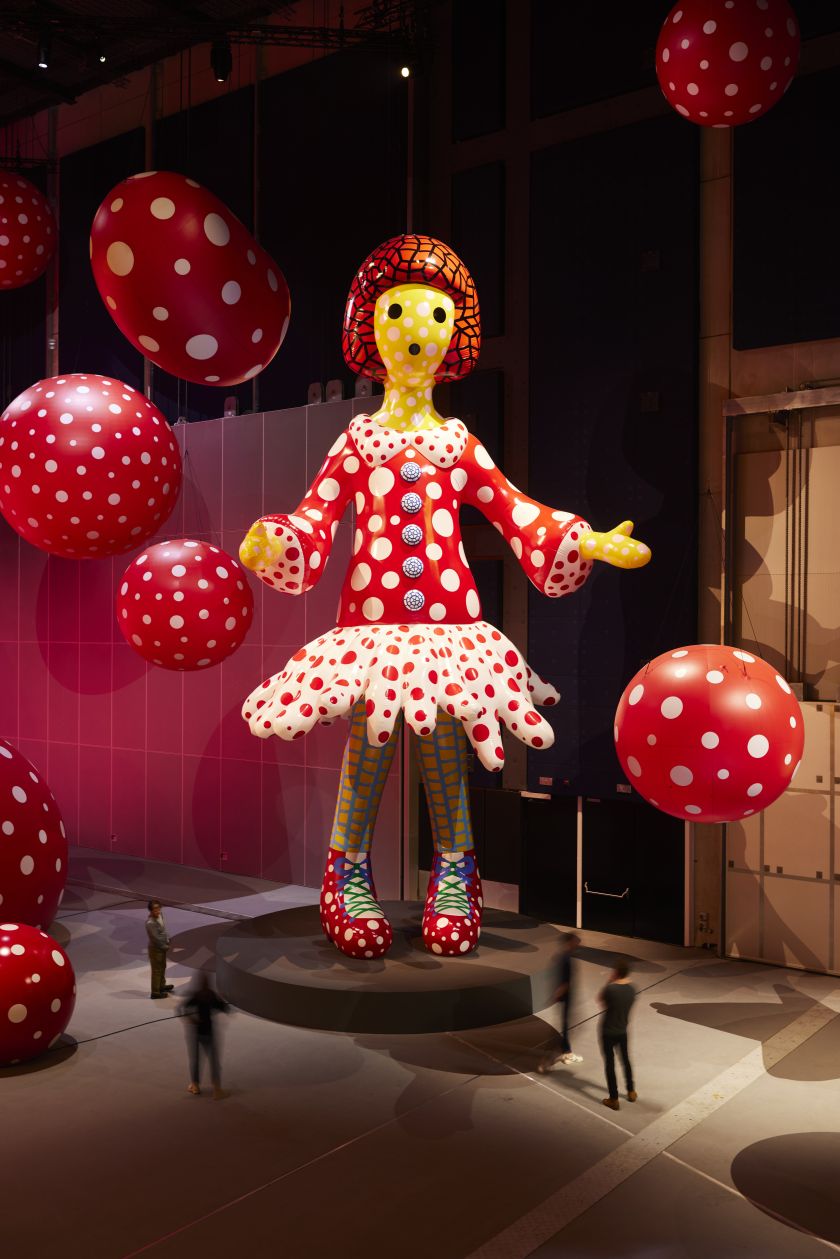 Yayoi-chan, 2012-2023 Installation view from Manchester International Festival 2023 exhibition ‘Yayoi Kusama_ You, Me and the Balloons’ at Aviva Studios. Images © David Levene