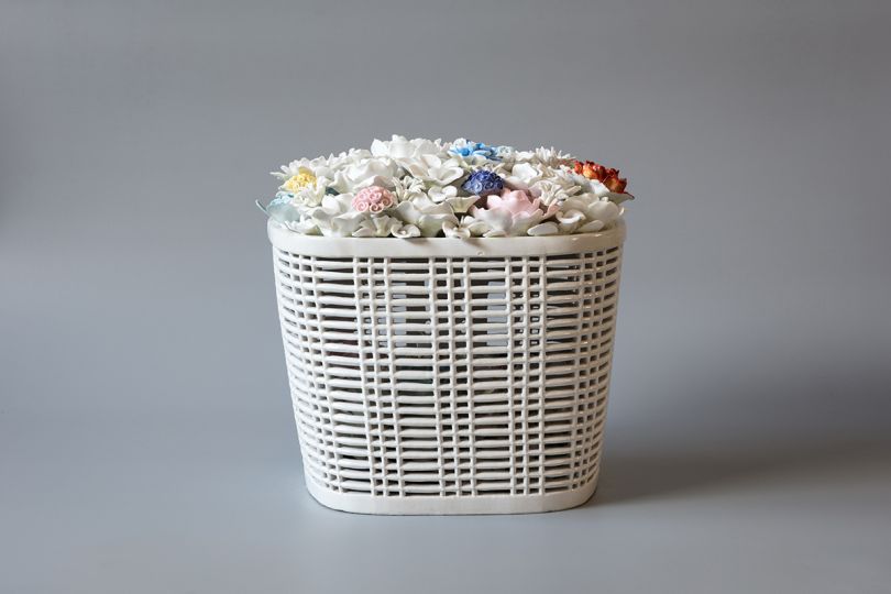 Ai Weiwei, Bicycle Basket with Flowers in Porcelain, 2014