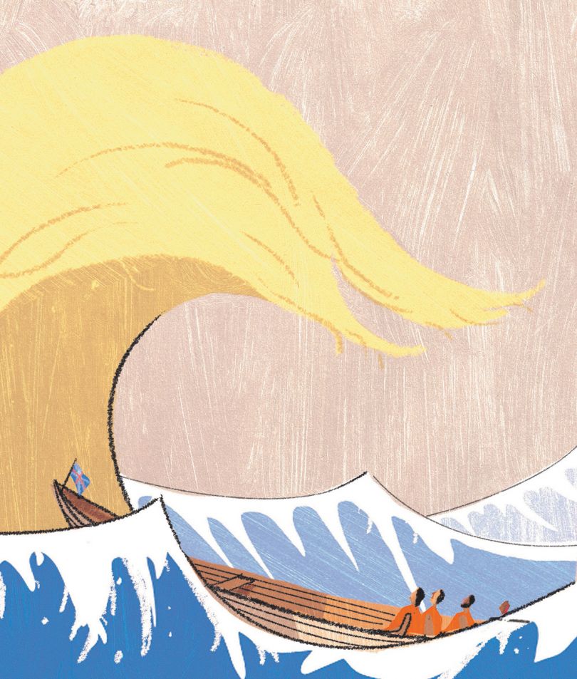 Trump Wave – editorial illustration by A. Richard Allen | Credit: © A. Richard Allen