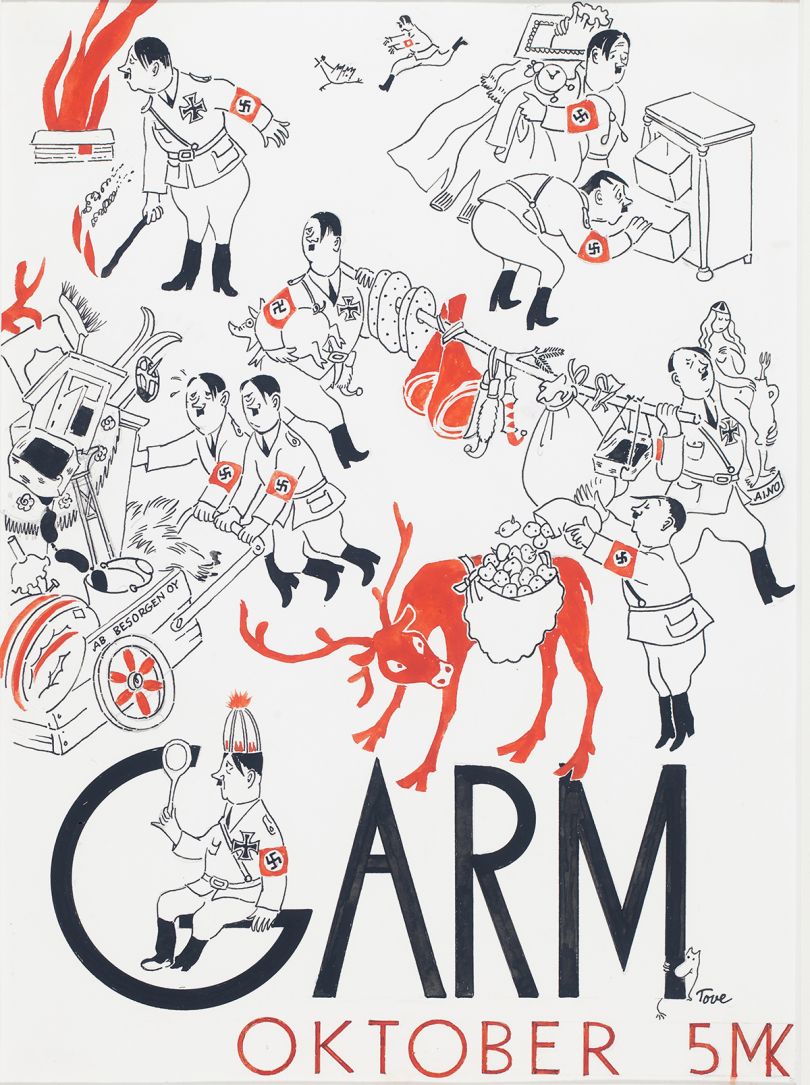 Tove Jansson, Cover illustration for the magazine Garm, 1944, Tampere Art Museum Moominvalley. Photo: Finnish National Gallery / Yehia Eweis. ©Moomin Characters