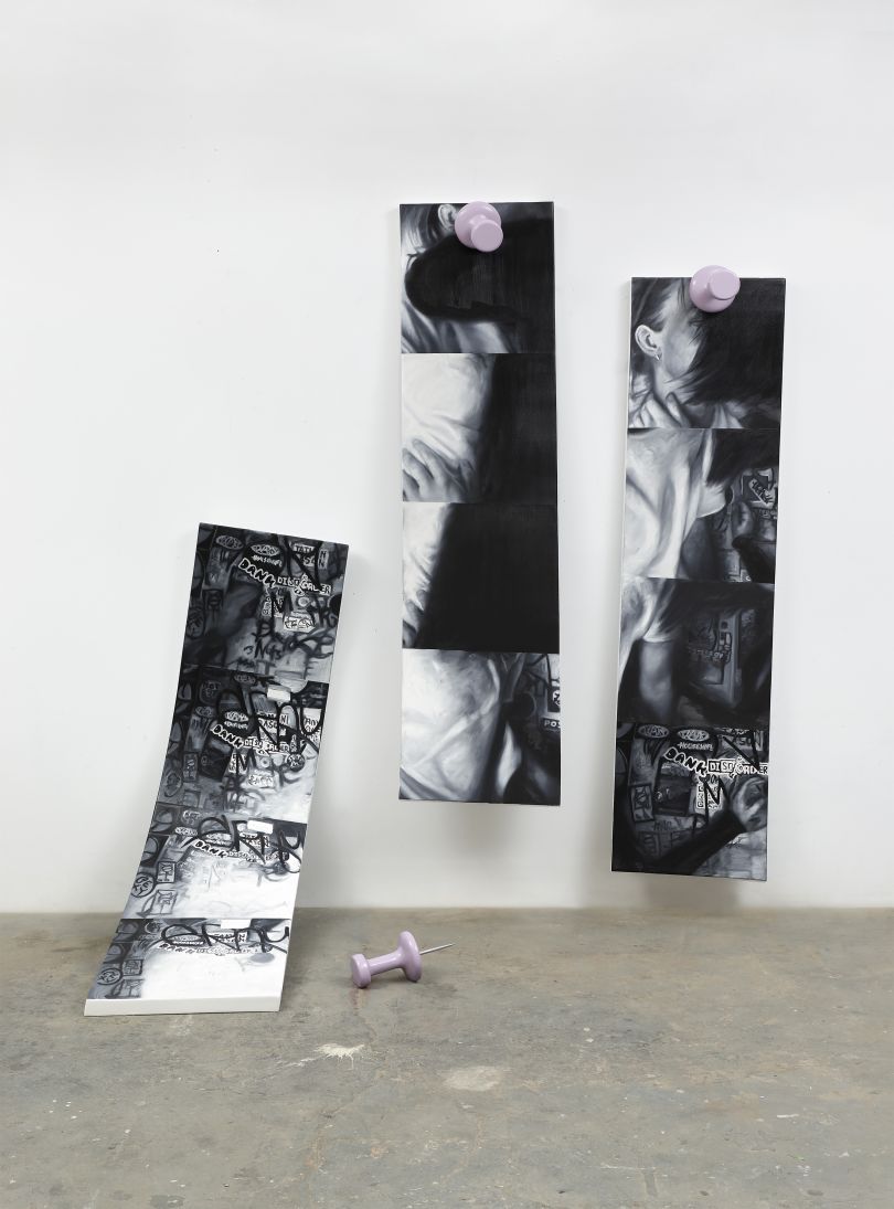 Chloe Chiasson, 7 Minutes in Heaven, 2022. Oil, acrylic, foam on shaped panel. 106.5 x 92 x 44 1/4 inches, 270.5 x 233.5 x 112.5 cm. Photo: Thomas Mueller