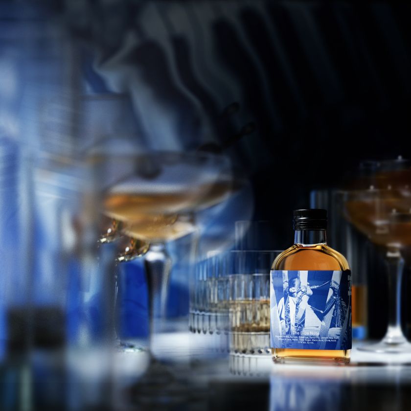 Team's packaging for new cocktail harnesses the joyous energy of jazz