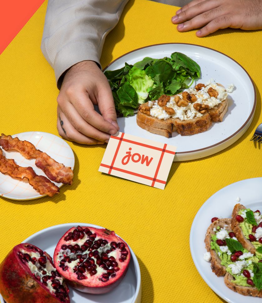 Vintage tablecloths inspired &Walsh's rebrand of French food app, JOW