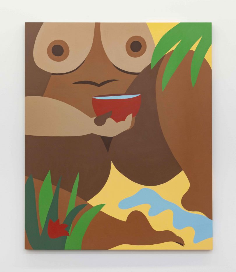 Bianca Nemelc, Mujer Y el Agua #1, 2019, acrylic on canvas, courtesy of the artist and Monique Meloche Gallery.