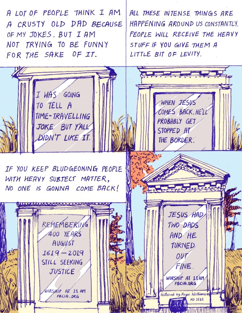 God is Non-Binary: reportage artist Sanika Phawde turns a curious church sign into a thought-provoking comic