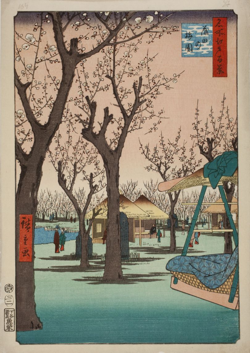 Utagawa Hiroshige II, Plum Garden at Kamata, 1857, Nationaal Museum voor Wereldculturen, Leiden