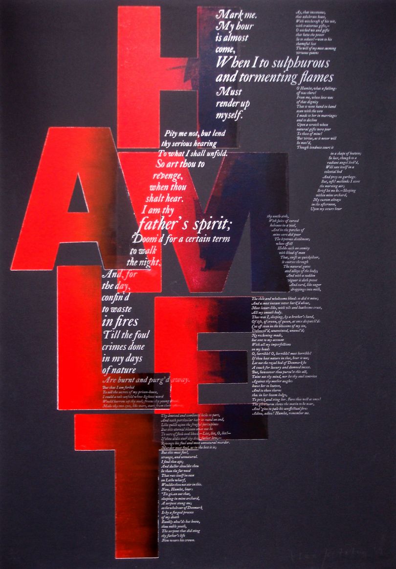 Alan Kitching Hamlet 2001 Letter Press Print Edition size: 20 Image and paper size: 84 x 59 cm