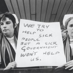 1969 saw a nationwide ‘Raise the Roof‘ campaign for fair pay, which reached the House of Commons with a lobby by the United Nurses Association