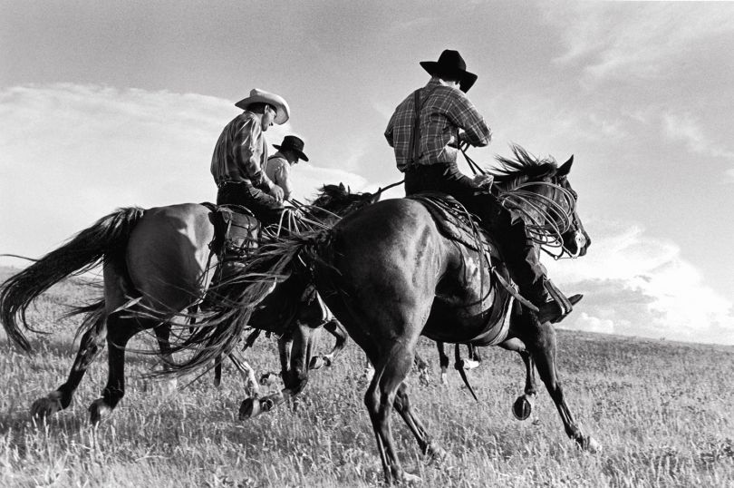Laura Wilson, Hutterite Cowboys Galloping, Surprise Creek Colony Stanford, Montana July 12, 1996