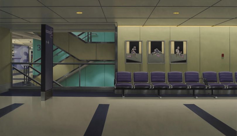 Level 3 Waiting Zone (with Francis Bacon), 2019. © Peter Harris