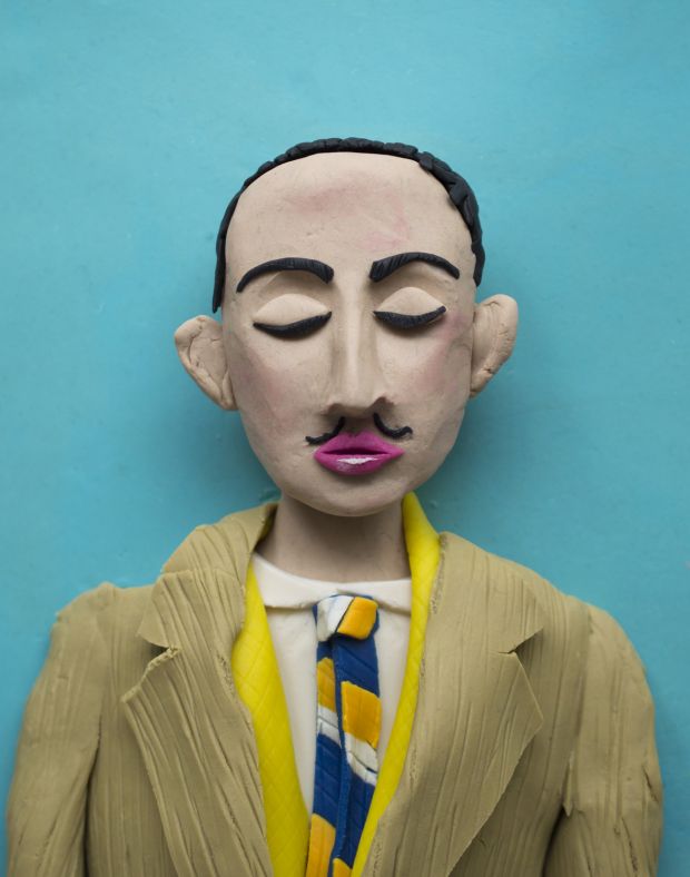 Original photograph: Salvador Dali, self-portrait in photomaton c. 1929  rendered in Play-Doh © Eleanor Macnair. All images courtesy of the artist and gallery.