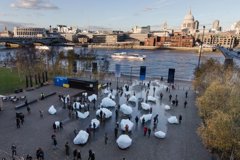 Ice Watch   Blocks of glacial ice  Dimensions variable  Supported by Bloomberg  Installation: Bankside, outside Tate Modern, 2018 Photo: Charlie Forgham Bailey   © 2018 Olafur Eliasson and Minik Rosing