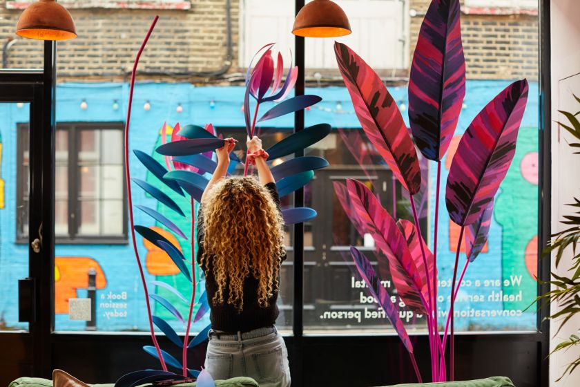 Caroline Byrne's bold and colourful installation for Self Space is a papercraft triumph