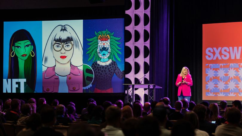 Recommended Session: Web3, NFT, Metaverse!  3 Easy Steps to Getting Started with Sandy Carter - SXSW 2022 - Photo by Lauren Hartmann
