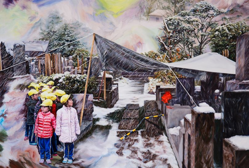 Kevin Chin, Sheltered, 2017, oil on Italian linen, 97 x 142 cm