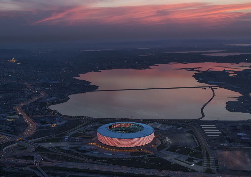 Photographer: Victor Romero Baku National Stadium, Azerbaijan.  Architect: ROSSETTI with Heerim Architects