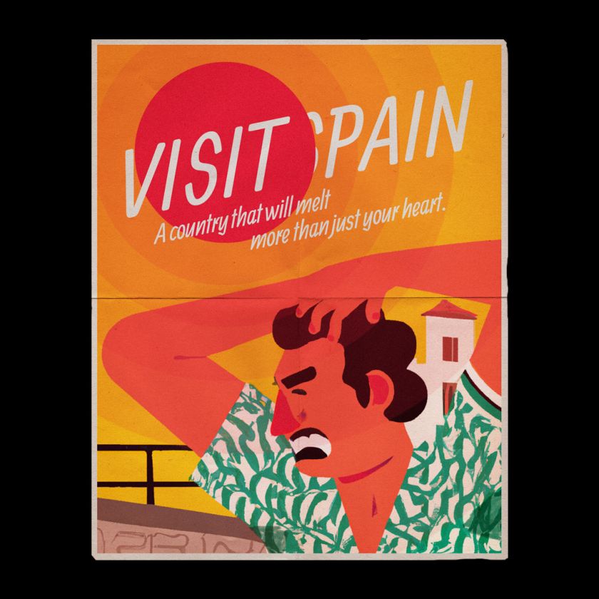 Studio Xuxa draws attention to Spain's heatwave crisis with retro travel posters