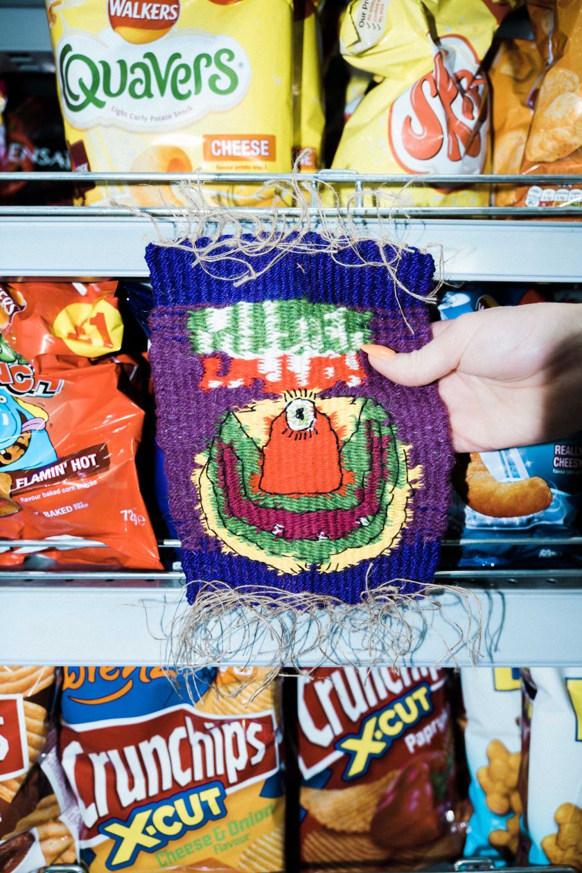 Handwoven crisp packets by Alexandra Lucas celebrate the simple pleasure of snacking