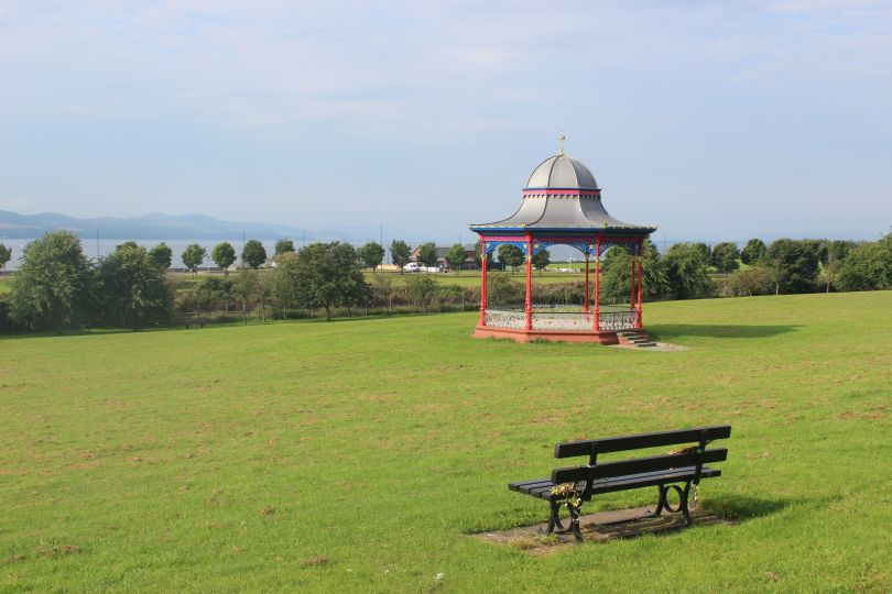 Magdalen Green and bandstand, looking west, Dundee. Image licensed via Adobe Stock