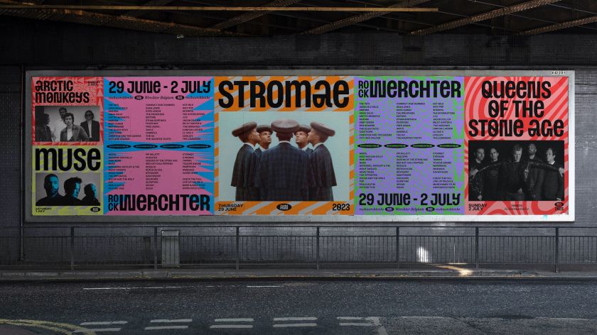 Tin's designs for Belgium's biggest music festival marry contemporary vibes with a nod to '70s rock lineups