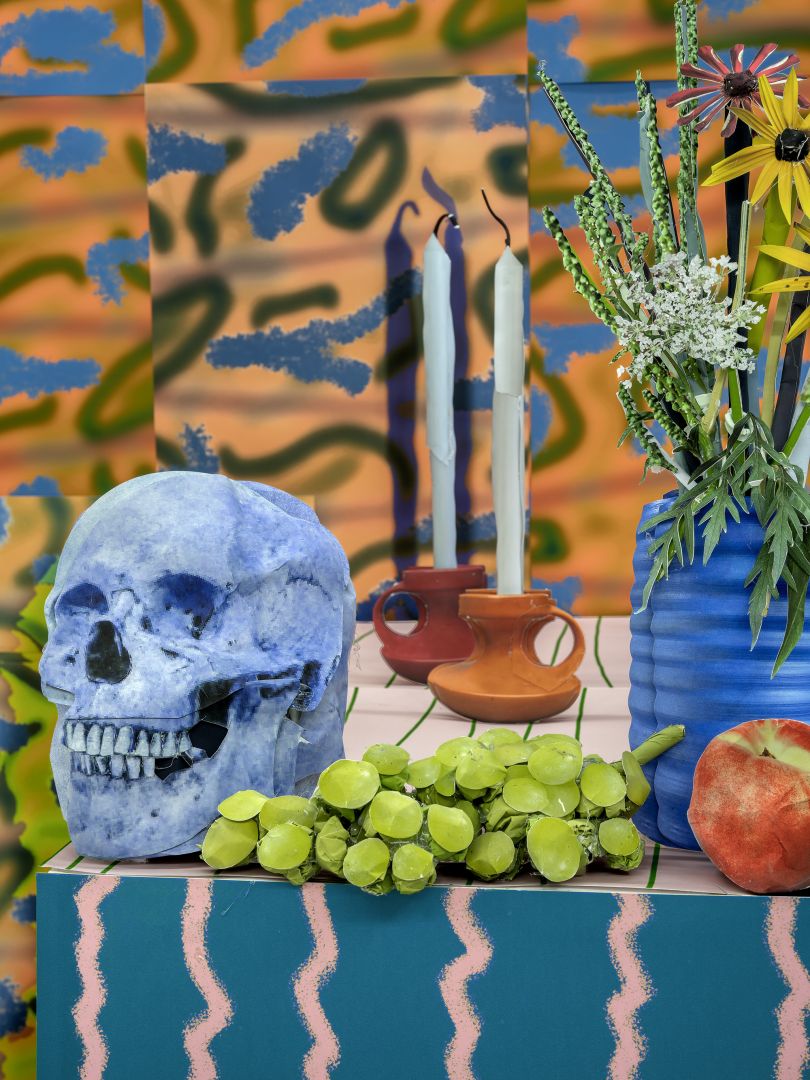 Blue Skull with Candles © Daniel Gordon
