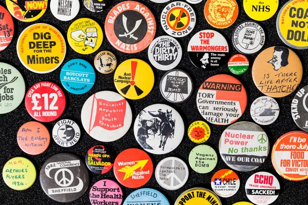 Protest badges from the city's Social History collection © Museums Sheffield