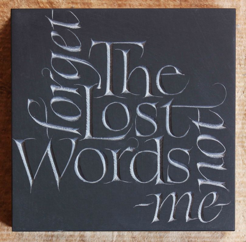 The Lost Words title stone, Mark Brooks