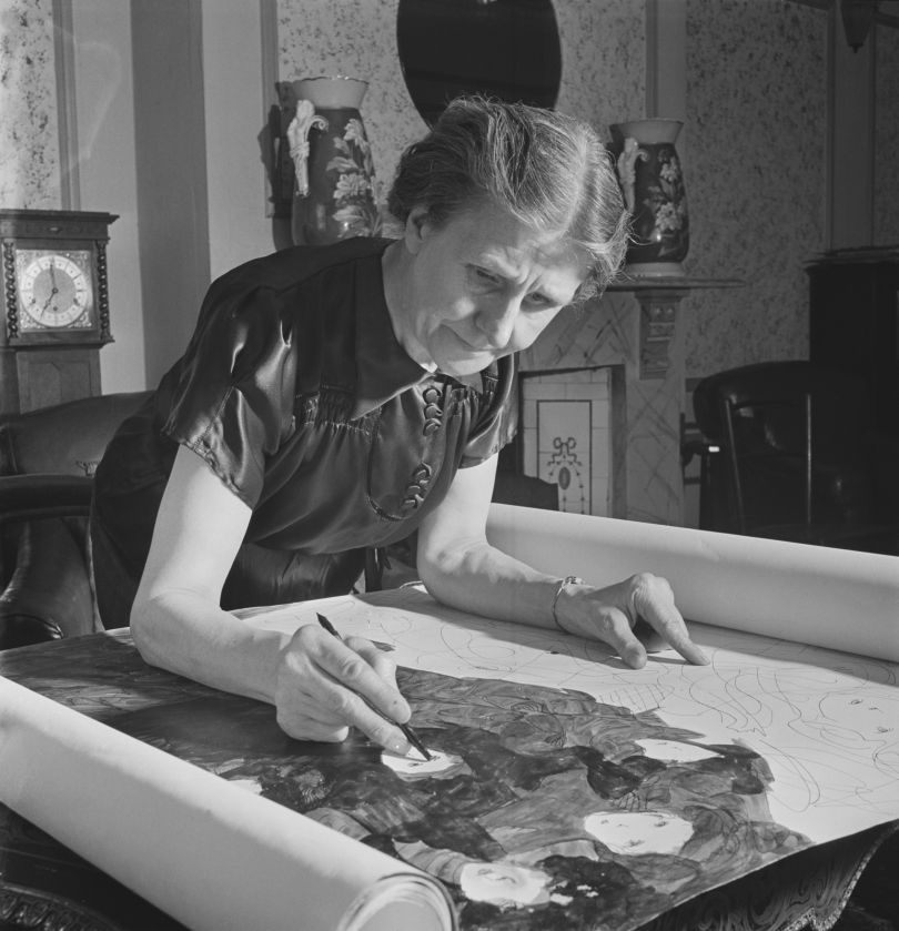 Madge Gill At Work 1947 Photo by Westwood/Paul Popper/Popperfoto/Getty Images