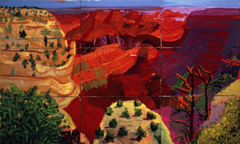 David Hockney – 9 Canvas Study of the Grand Canyon, 1998. © David Hockney Photo Credit: Richard Schmidt