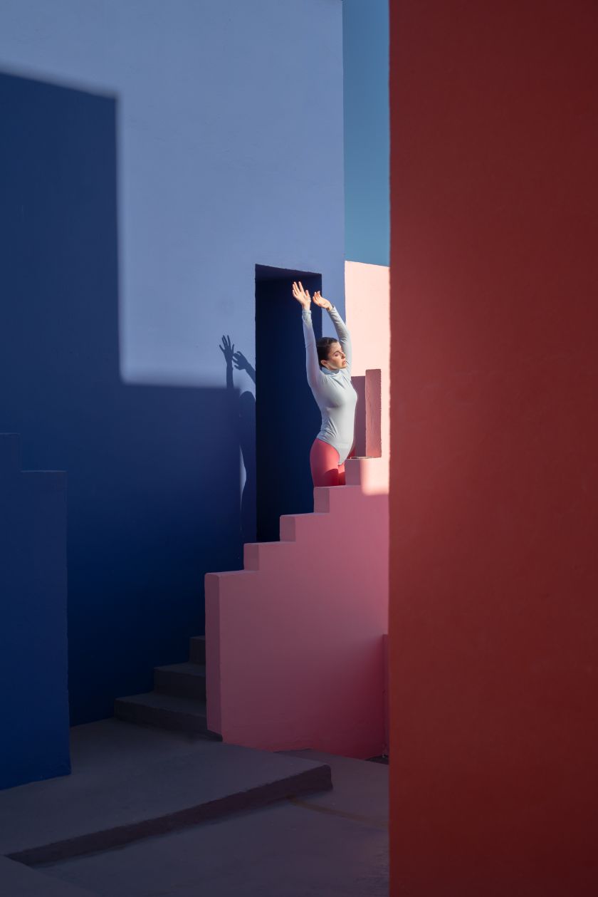 Photographer Helin Bereket subverts and adapts to La Muralla Roja in stunning new self portrait series