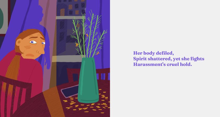 Illustrator Justyna Green confronts the issues facing women in a series of ChatGPT-generated haikus