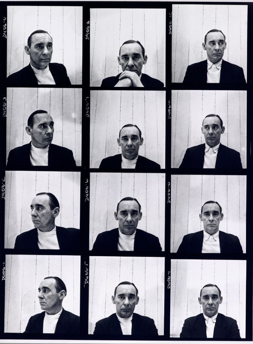 ohn Deakin, contact sheet of self-portraits, 1952 (Vogue)
