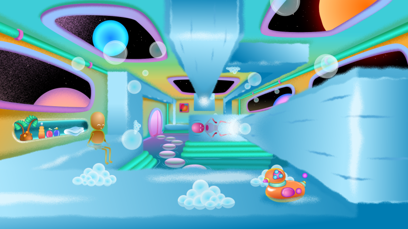 Tangerine Light: animator Stephen Smith creates an outer space guest house for Moon Panda's latest music video