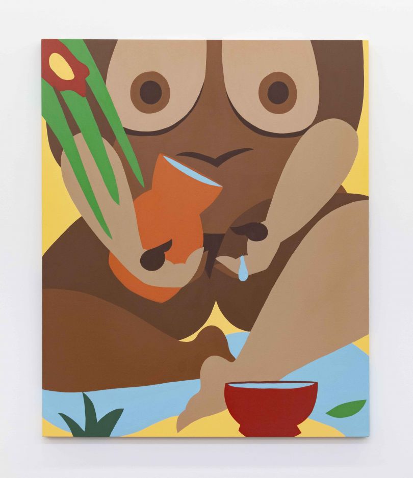 Bianca Nemelc, Mujer Y el Agua #2, 2019, acrylic on canvas, courtesy of the artist and Monique Meloche Gallery.