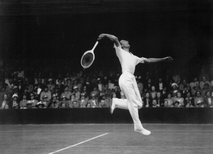 Fred Perry against BH Grant, court one Wimbledon, London, 1936