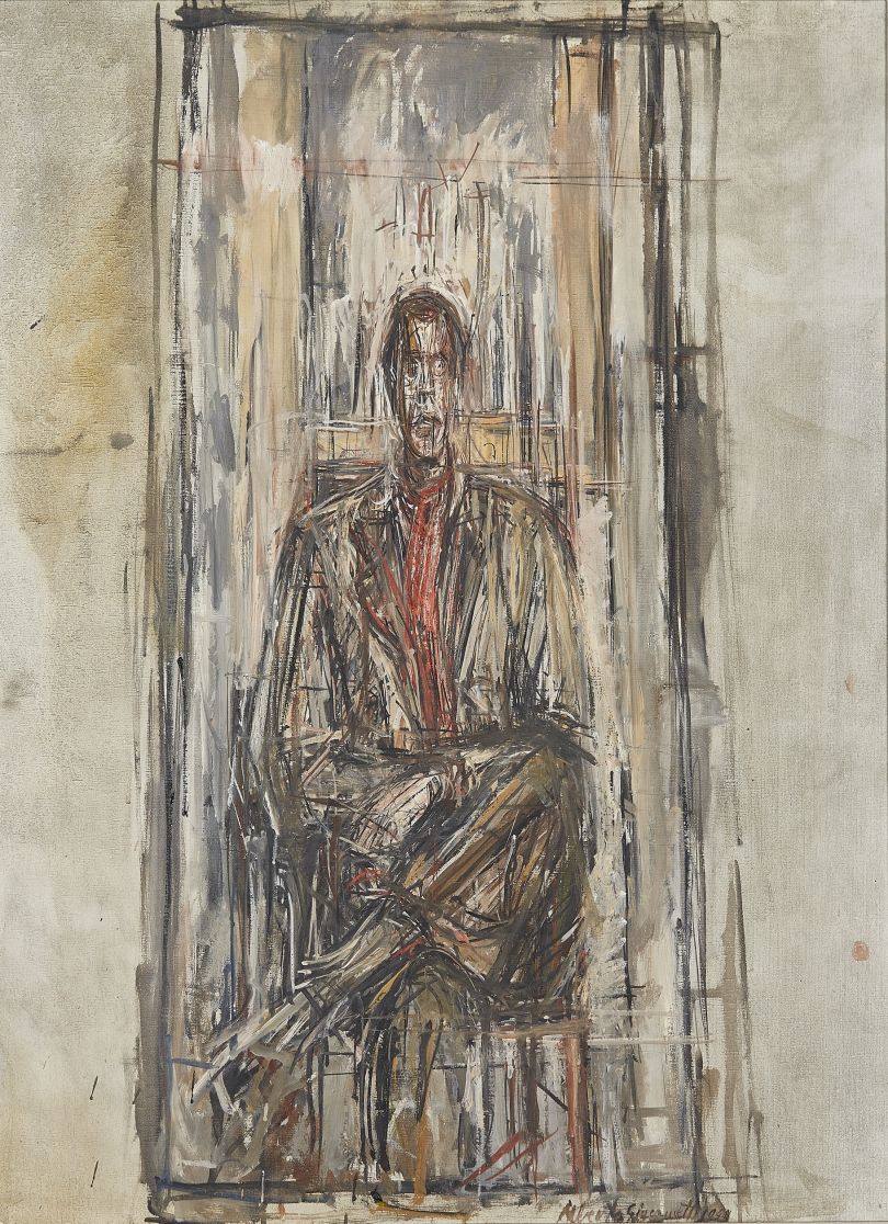 Diego Seated 1948 Oil paint on canvas 80.5 x 65 cm Sainsbury Centre for the Visual Arts, Norwich © Alberto Giacometti Estate, ACS/DACS, 2017