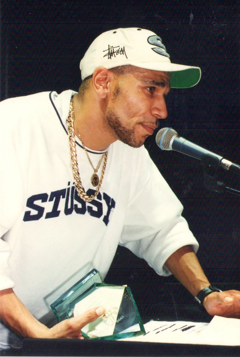 Goldie at the ‘VIP Awards’ for Jungle artists, winner of Best Album, 1996