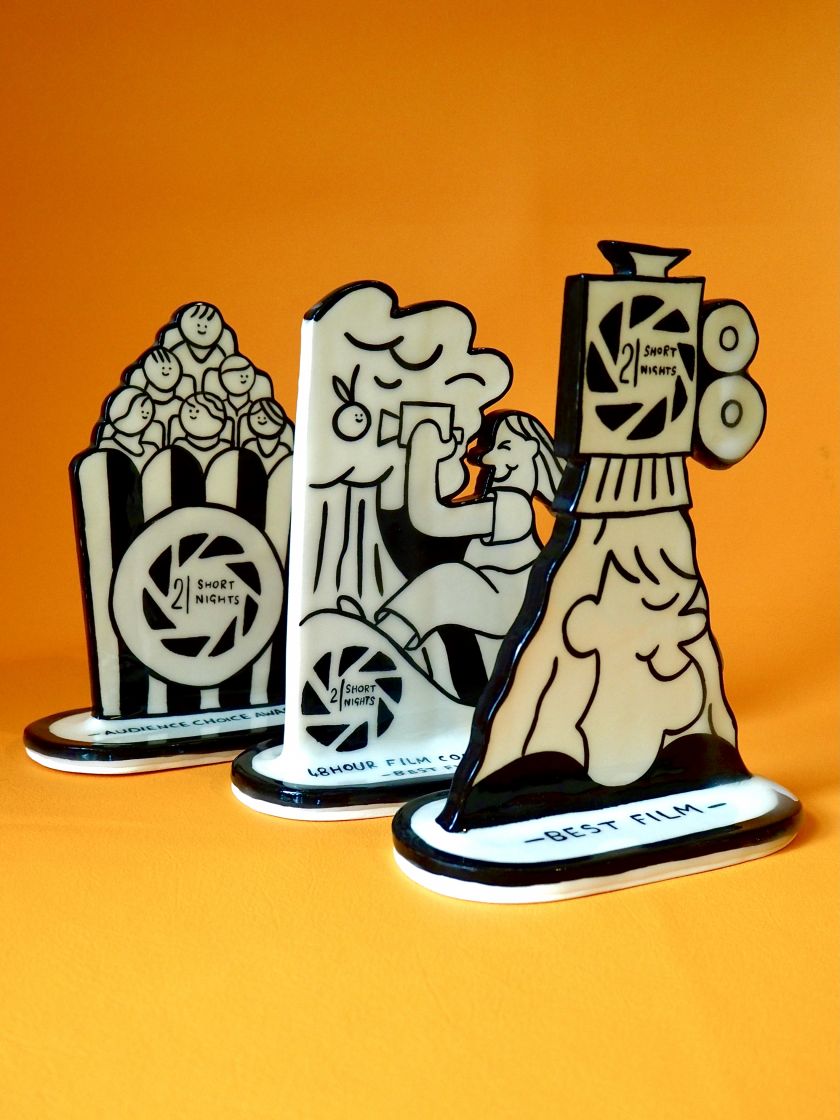 Ceramic Trophies for Two Short Nights Film Festival, 2021 © Scotty Gillespie