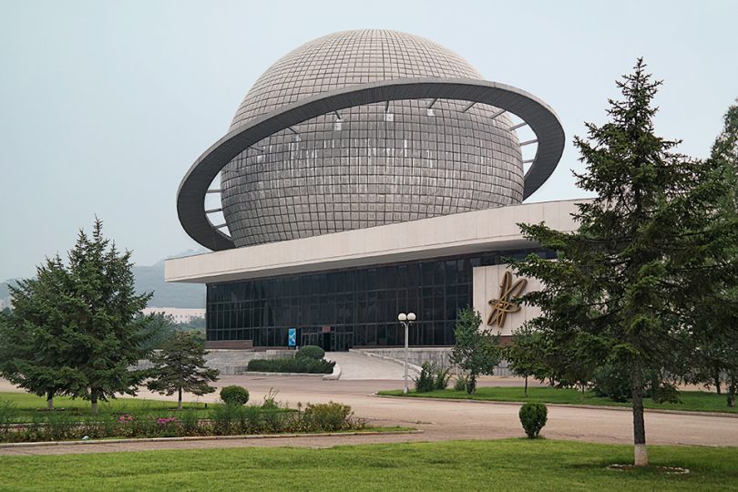 The planetarium forms part of the Three Revolutions Exhibition park, a grand expo campus built in 1992 to showcase the ideological, technological and cultural achievements of North Korea, from heavy industry and mining to agriculture and electronics. The Three Revolutions movement started in 1973, when Party activists went around the country campaigning 