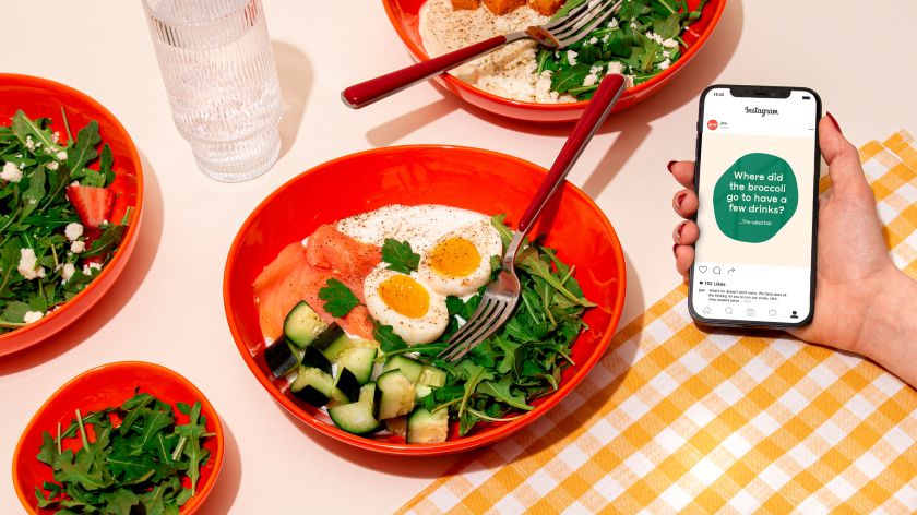 Vintage tablecloths inspired &Walsh's rebrand of French food app, JOW