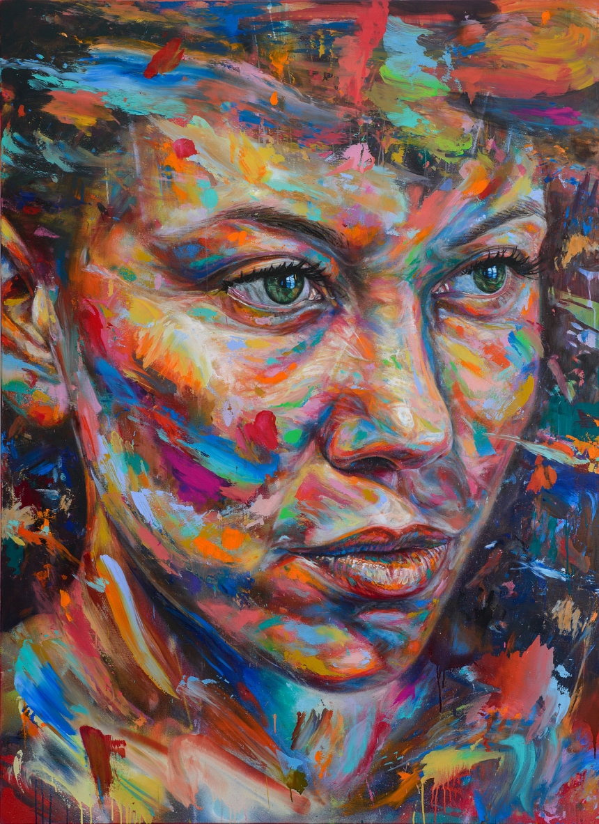 ‘The Sun Stares Back’ acrylic and spray paint on canvas 160cm x 240cm