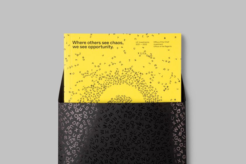 Mucho's annual report for the University of California is a dynamic blend of print and tech