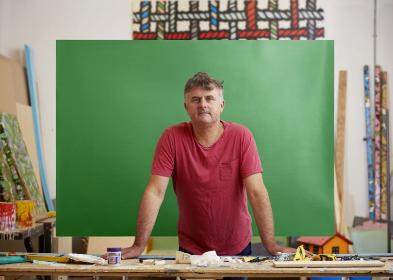 Artist Richard Woods. Favourite colour - Green. Photography by Toby Coulson