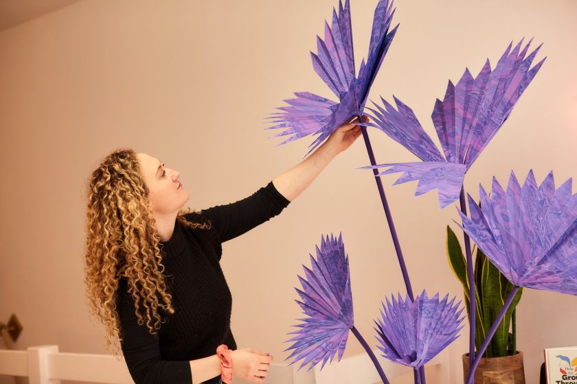 Caroline Byrne's bold and colourful installation for Self Space is a papercraft triumph