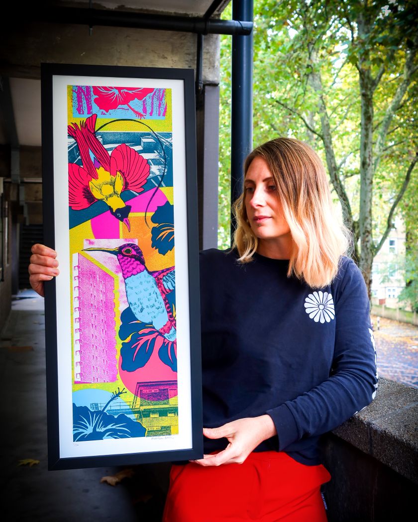 Melissa North's vibrant and eye-catching screen prints bring the urban jungle to life