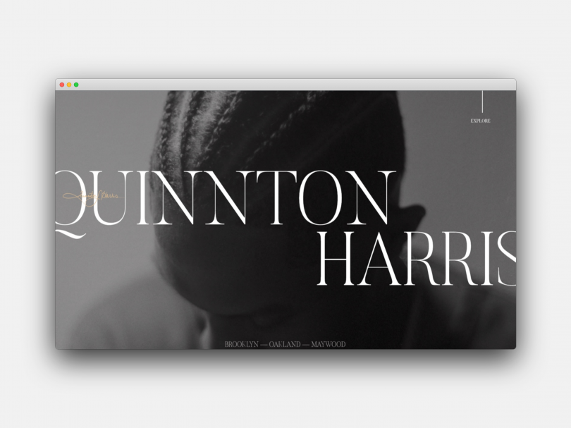 Quinnton Harris's portfolio website, made with Editor X