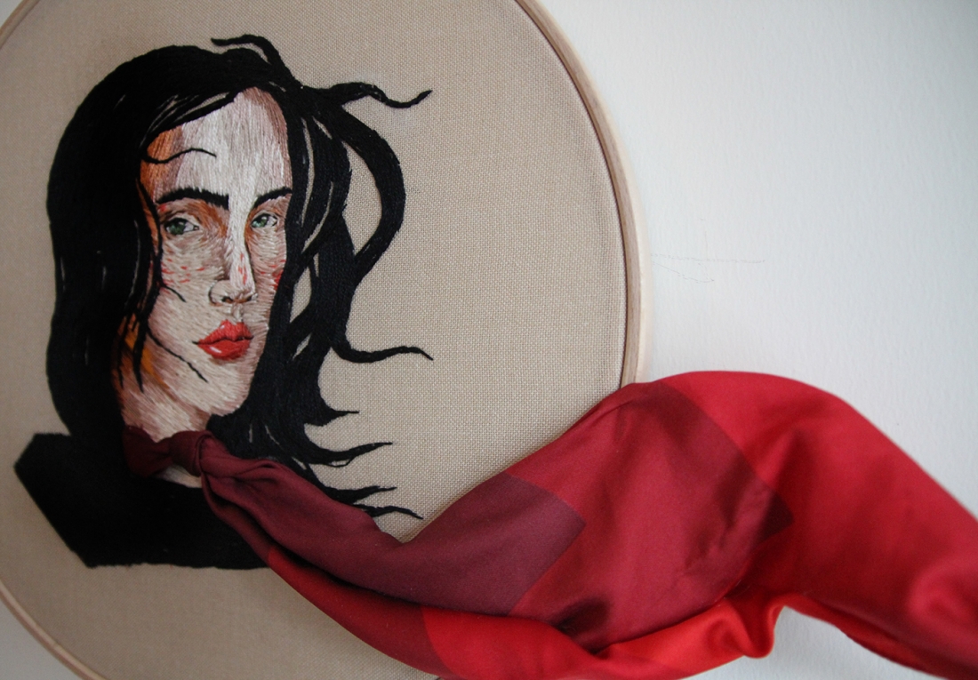 Ezgi Pamir's intricate threaded portraits of windswept women that float ...