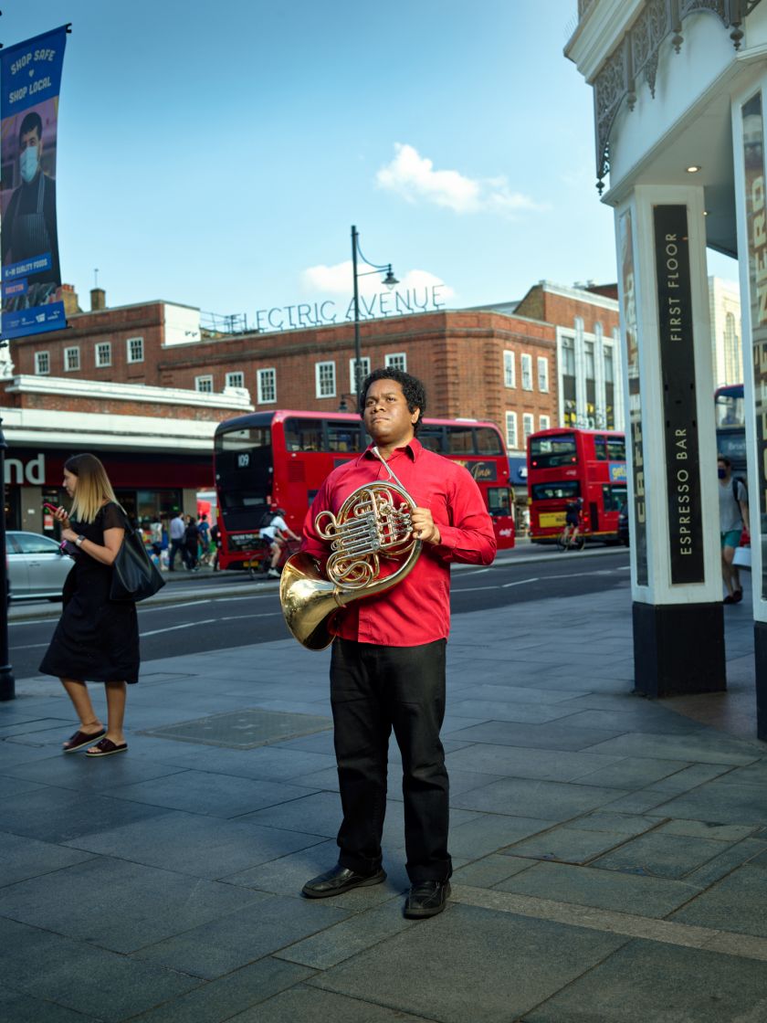 Derryck Nasib - French Horn, Brixton Road opposite Electric Avenue © Michael Wharley