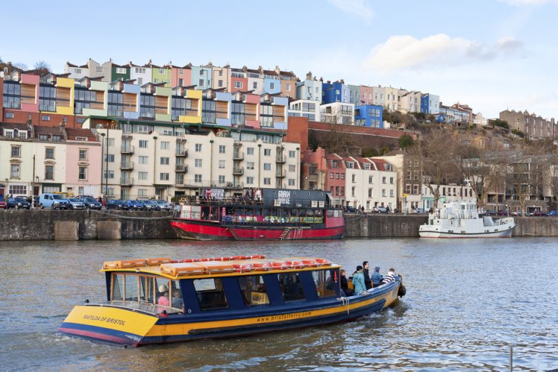 The colorful buildings in the Hotwells area of Bristol. Image Credit: antb / Shutterstock.com